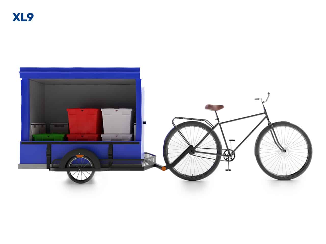 Lastenfahrrad mit temperaturkontrolliertem Behälter für die Lieferung von Frisch- und Tiefkühlprodukten